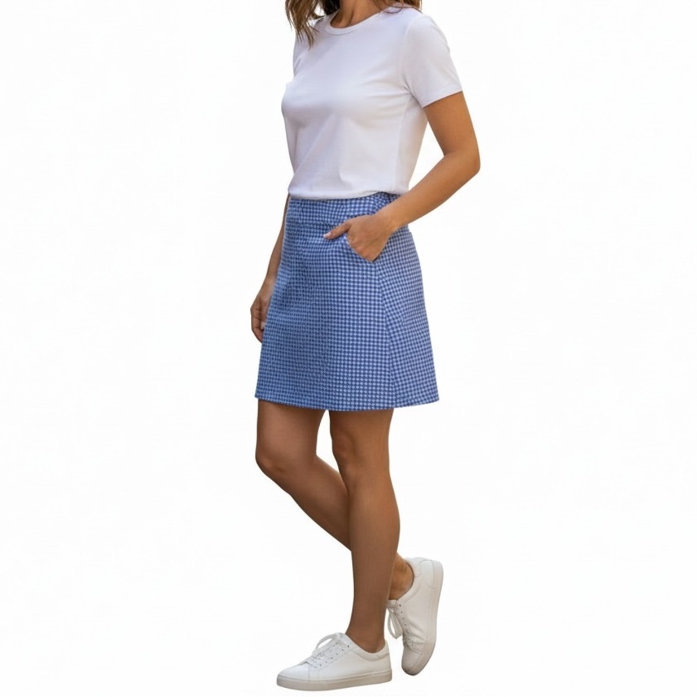 Nike Golf Fitdry Blue Houndstooth Womens Skirt Size Medium